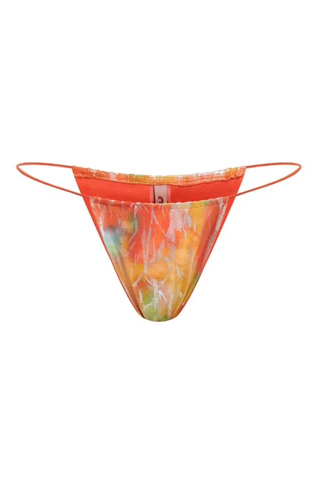 Jaded London Tie Dye Metallic Ruched Bikini Bottoms Women Bikini Bottoms