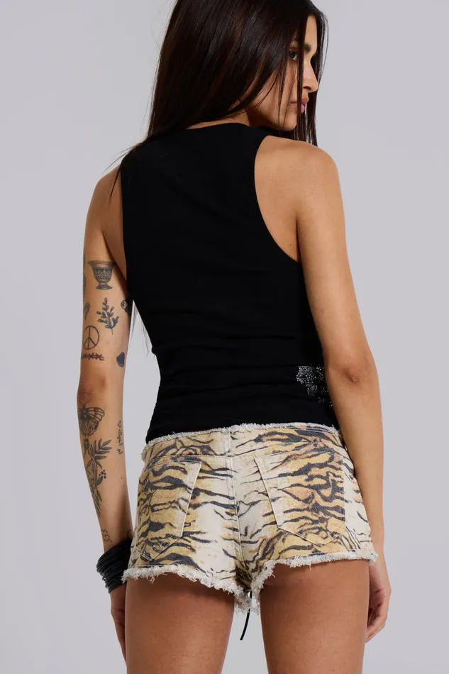Jaded London Tiger Denim Hot Pants Women Jeans