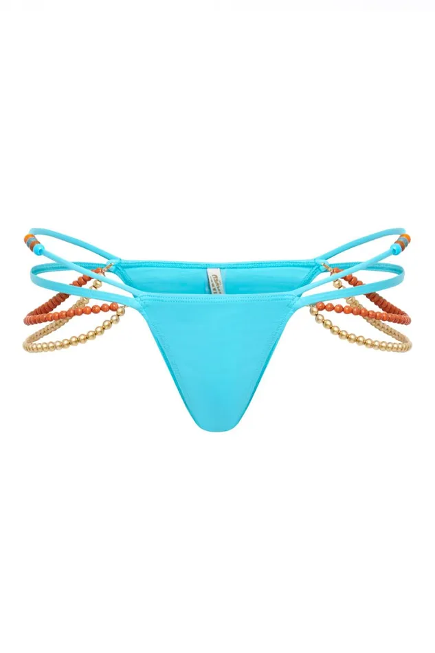 Jaded London Turquoise Draped Beaded Bikini Bottoms Women Bikini Bottoms
