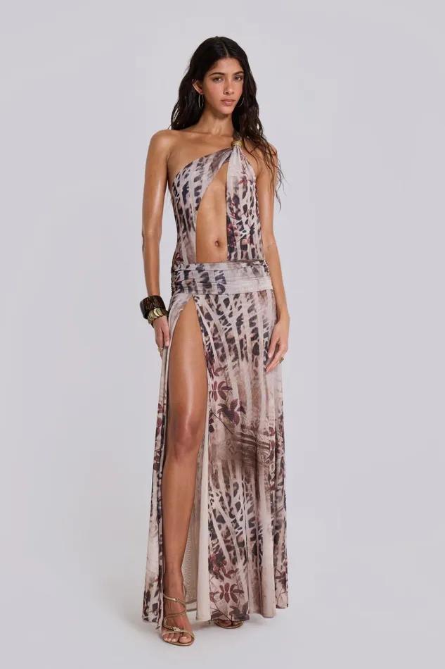 Jaded London Valentina Asymmetric Cut Out Maxi Dress Women Maxi Dresses