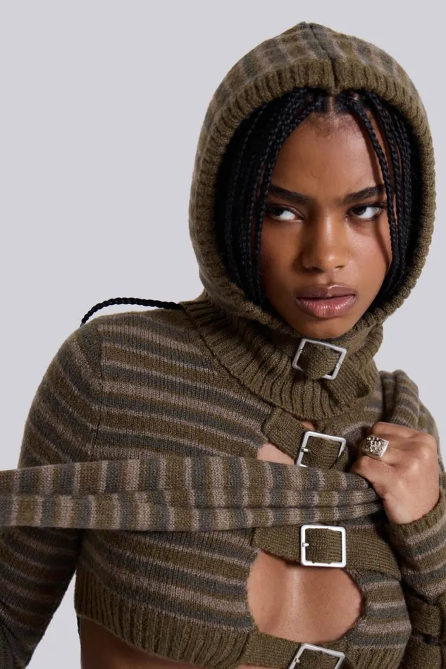 Jaded London Veda Knitted Hood and Scarf Women Knitwear