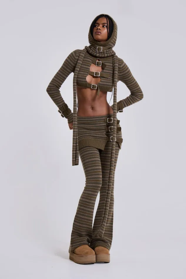 Jaded London Veda Knitted Hood and Scarf Women Knitwear