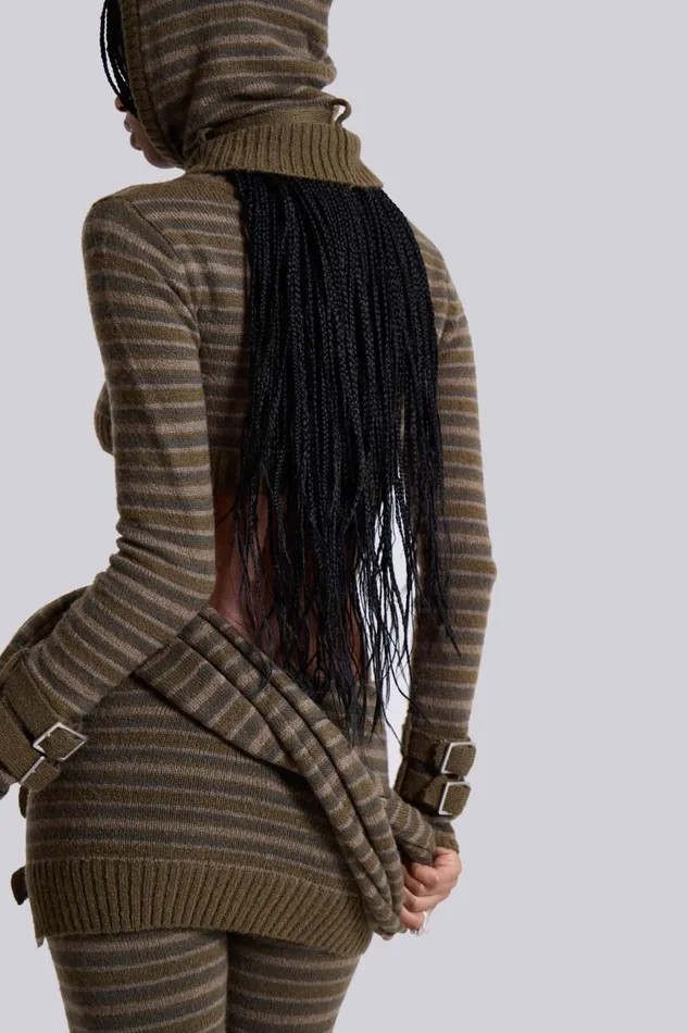 Jaded London Veda Knitted Hood and Scarf Women Knitwear