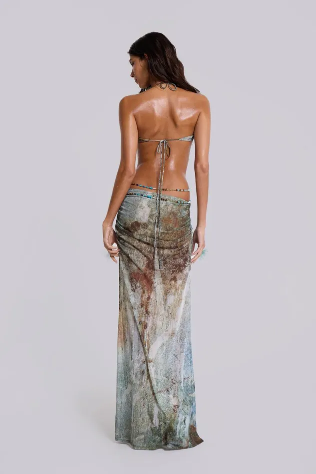 Jaded London Vida Backless Maxi Dress With Shell Trim Women Maxi Dresses
