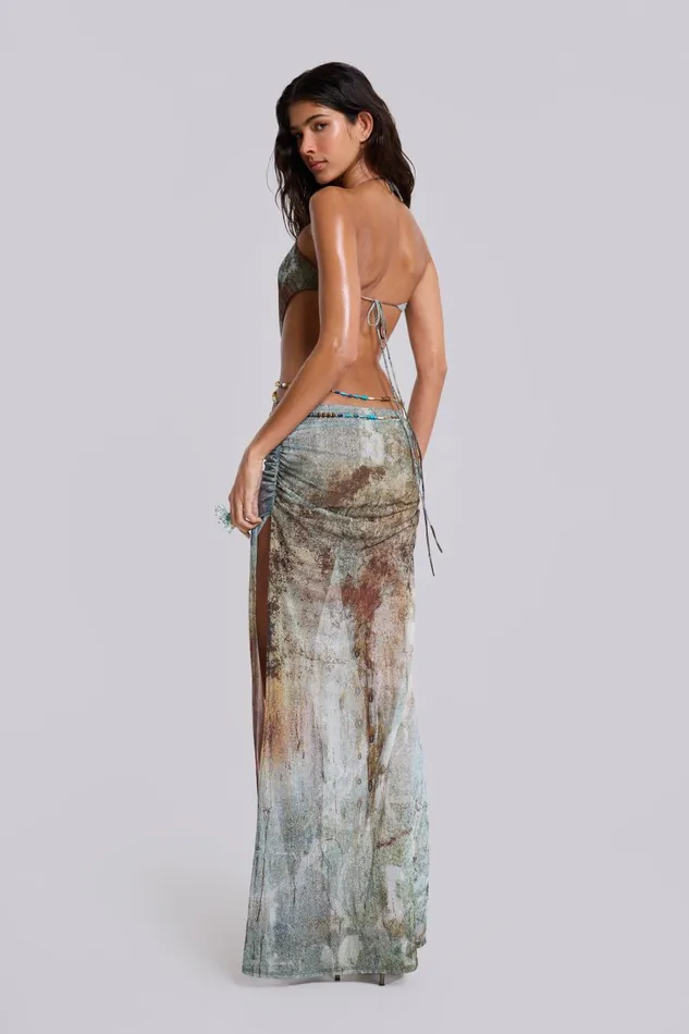 Jaded London Vida Backless Maxi Dress With Shell Trim Women Maxi Dresses