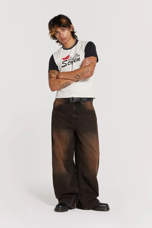 Jaded London Vintage Brown Colossus Jeans Men Colossus Jeans