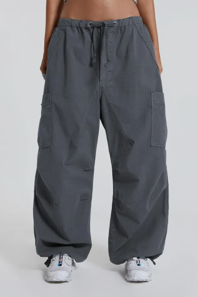 Jaded London Vintage Grey Parachute Cargo Pants Women Trousers and Pants