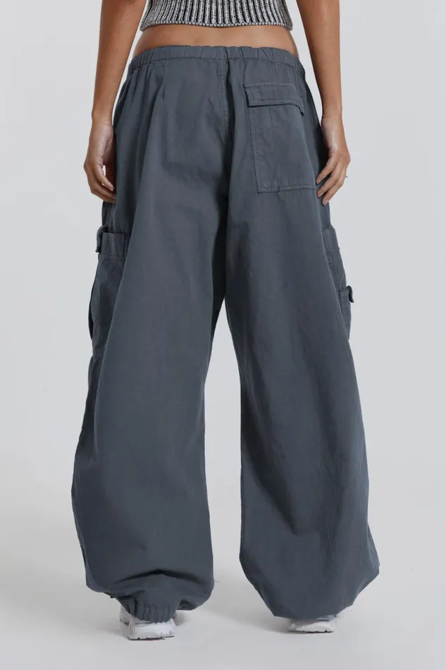 Jaded London Vintage Grey Parachute Cargo Pants Women Trousers and Pants