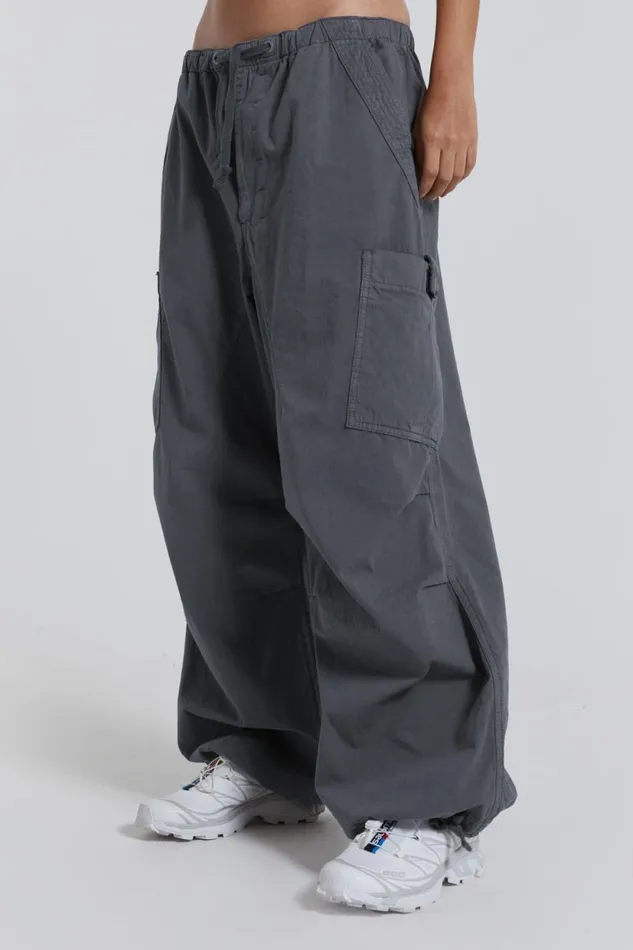 Jaded London Vintage Grey Parachute Cargo Pants Women Trousers and Pants
