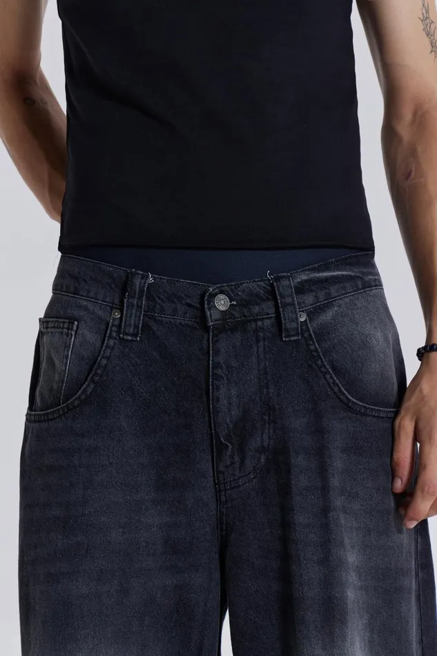 Jaded London Washed Black Busted Colossus Jeans Men Colossus Jeans