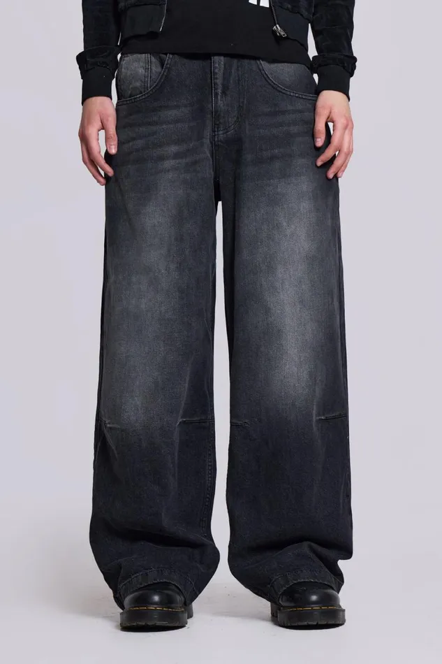 Jaded London Washed Black Colossus Jeans Men Colossus Jeans