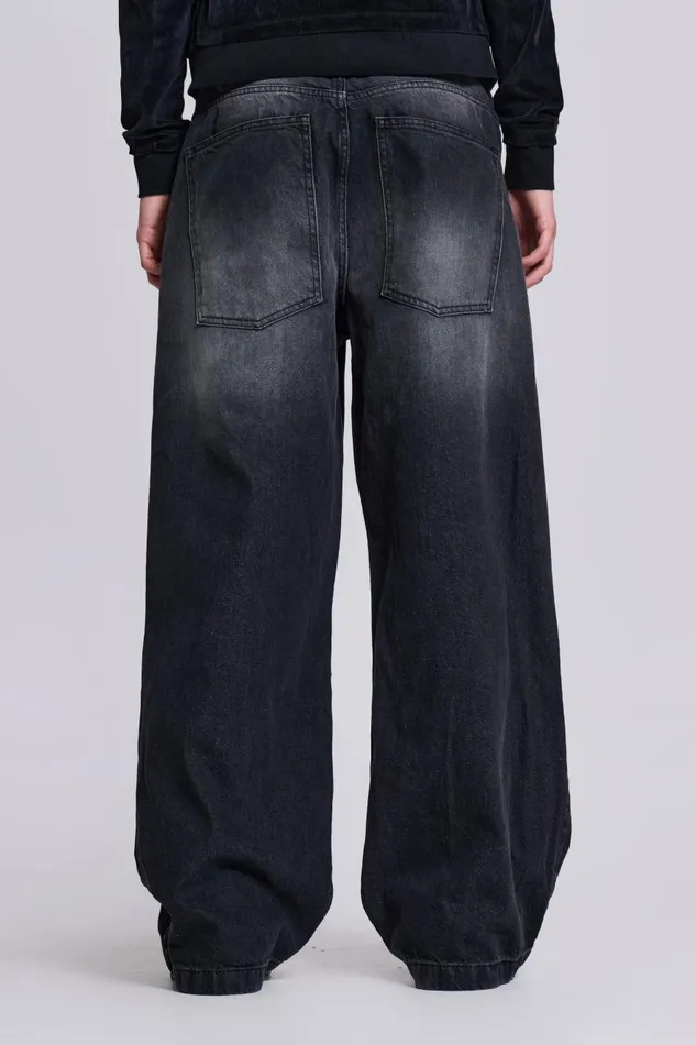 Jaded London Washed Black Colossus Jeans Men Colossus Jeans