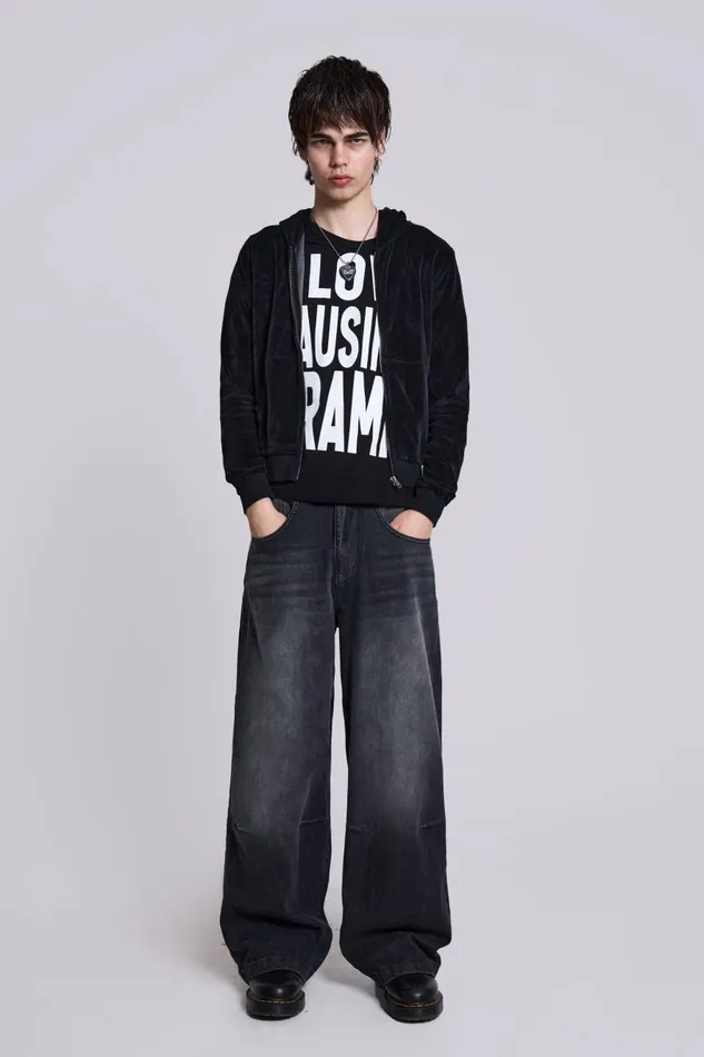 Jaded London Washed Black Colossus Jeans Men Colossus Jeans