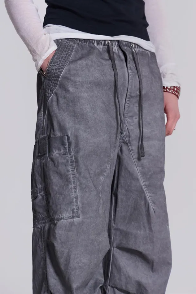 Jaded London Washed Black Oil Parachute Cargo Pants Women Trousers and Pants