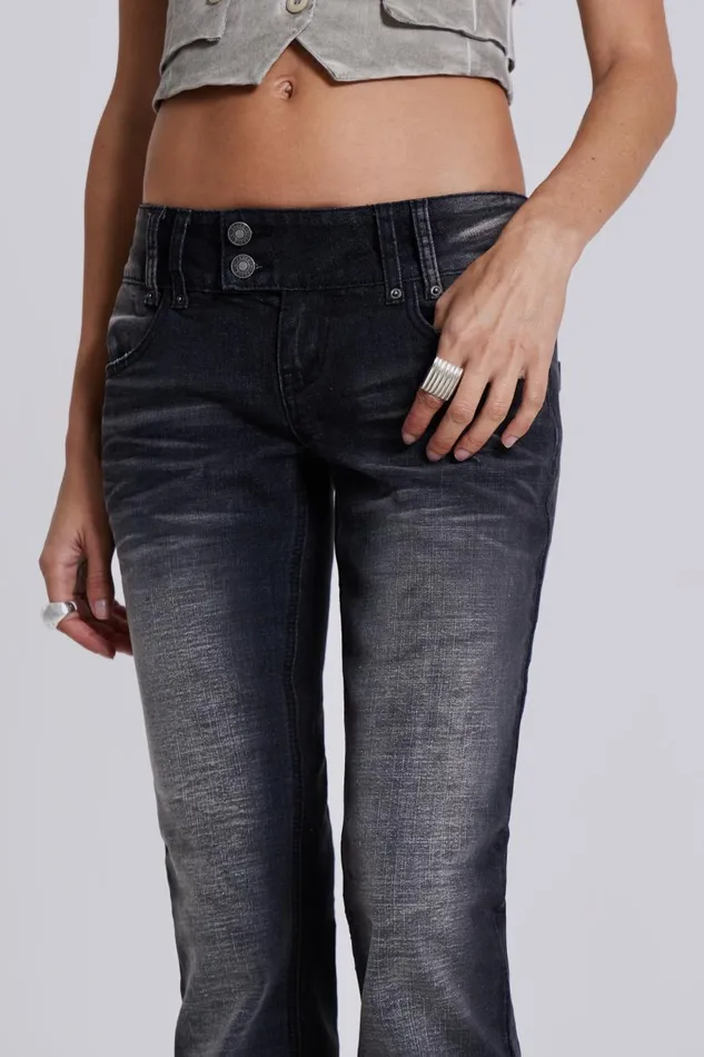 Jaded London Washed Black Thirteen Jeans Women Jeans
