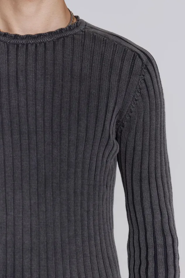 Jaded London Washed Black Vault Knit Men Knitwear