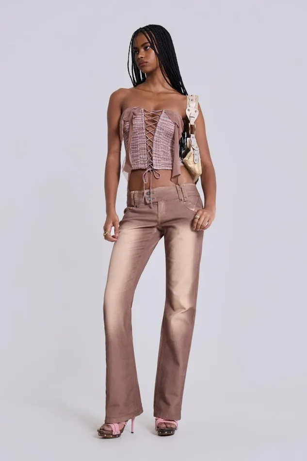 Jaded London Washed Dirty Mauve Thirteen Jeans Women Jeans