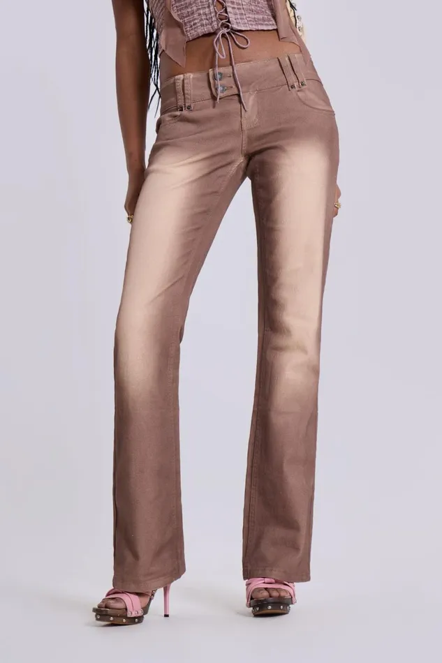Jaded London Washed Dirty Mauve Thirteen Jeans Women Jeans