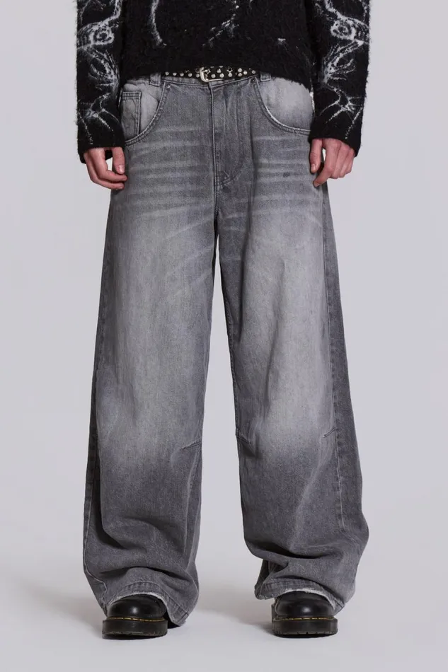 Jaded London Washed Grey Colossus Jeans Men Colossus Jeans