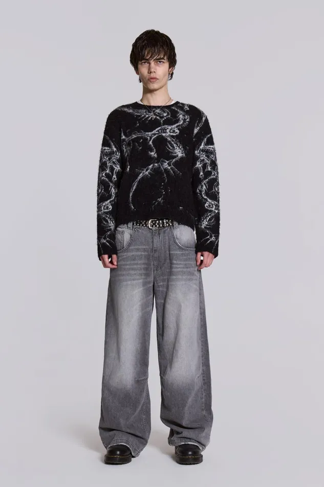 Jaded London Washed Grey Colossus Jeans Men Colossus Jeans
