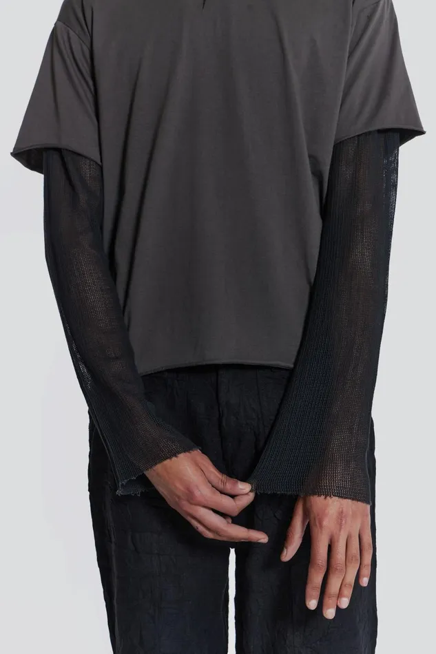 Jaded London Washed Grey Layered Tshirt Men TShirts and Vests