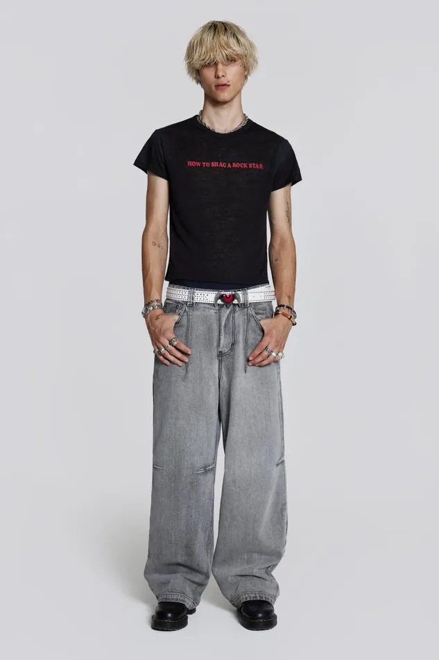 Jaded London Washed Slogan Tshirt Men TShirts and Vests