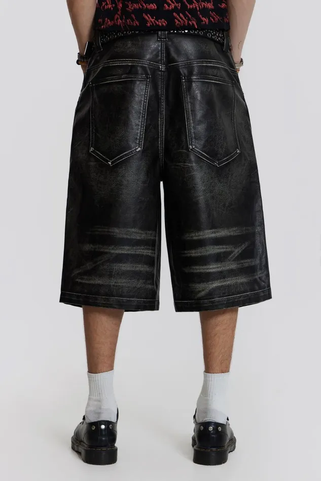 Jaded London Washed Vegan Leather Shorts Women CoOrds