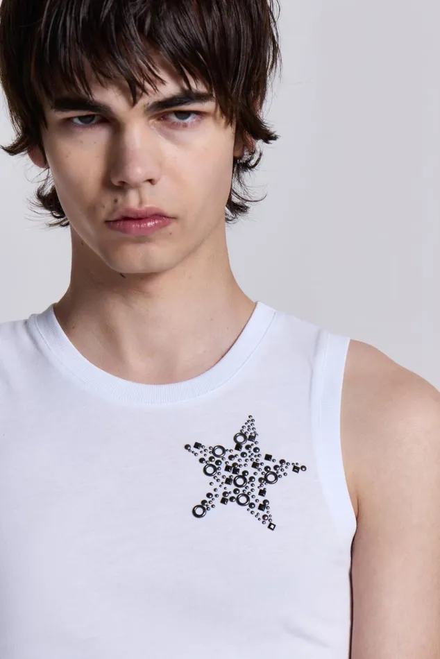 Jaded London White Cosmo Vest Men TShirts and Vests