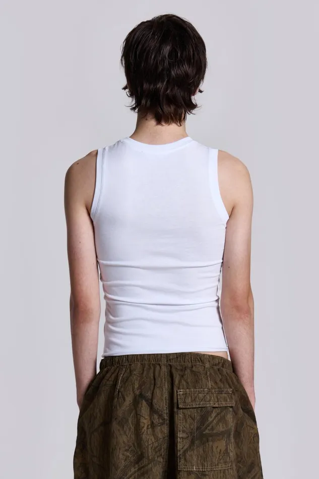 Jaded London White Cosmo Vest Men TShirts and Vests