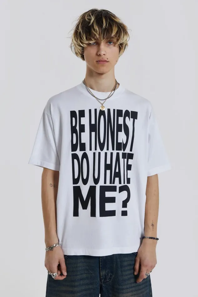 Jaded London White Honesty Oversized Tshirt Men TShirts and Vests