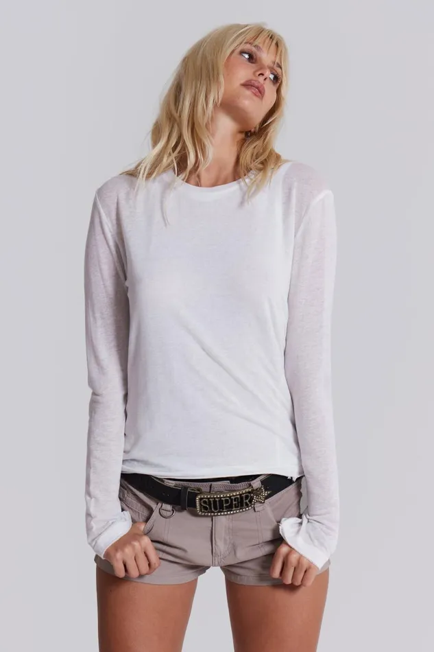 Jaded London White Mist Long Sleeve Men Basics