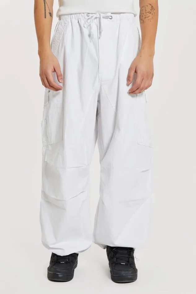 Jaded London White Parachute Cargo Pants Men Trousers and Pants