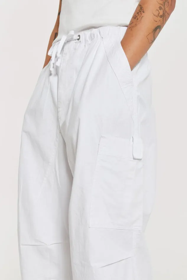 Jaded London White Parachute Cargo Pants Men Trousers and Pants