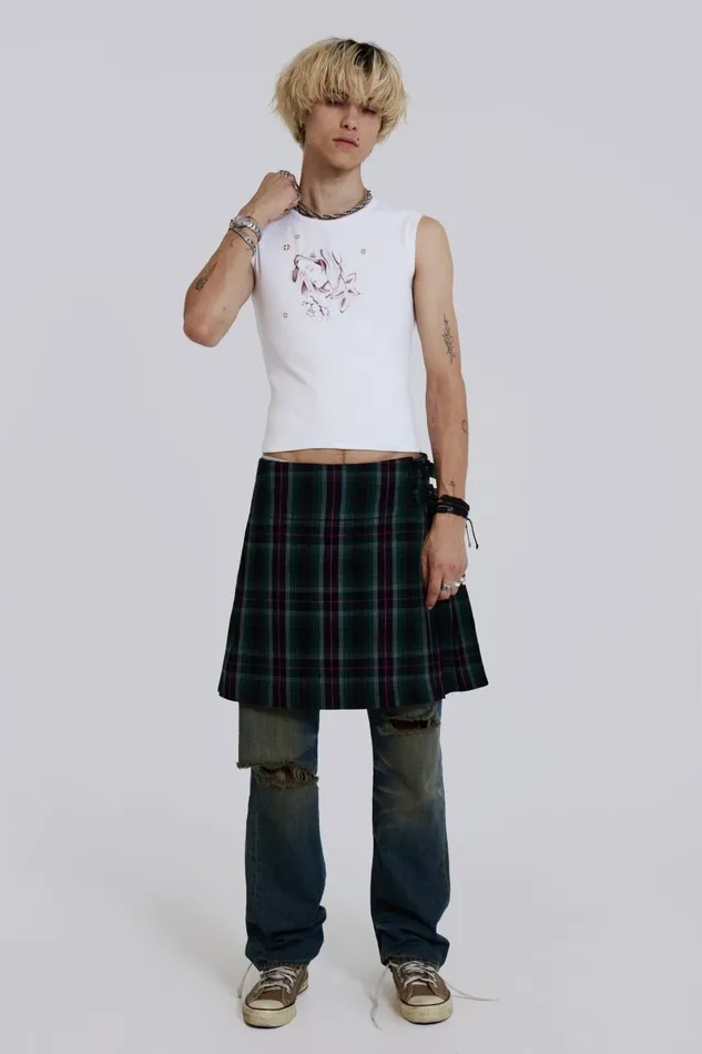 Jaded London White Vest With Mother Mary Print Men TShirts and Vests