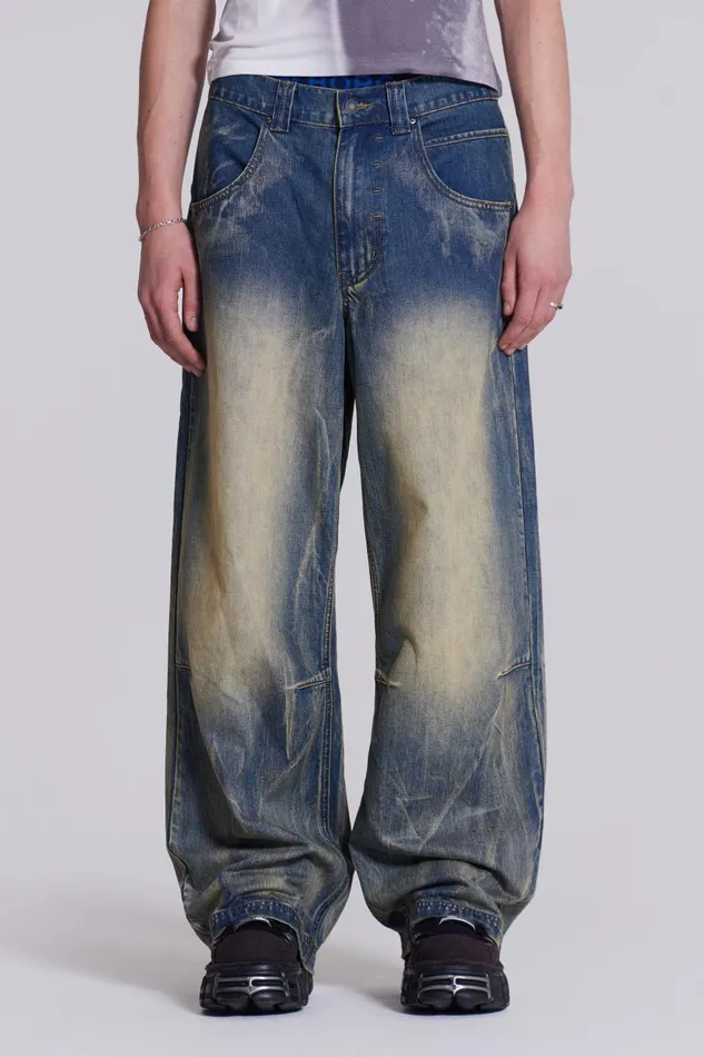 Jaded London Wing Print Low Rise Colossus Jeans Men Colossus Jeans