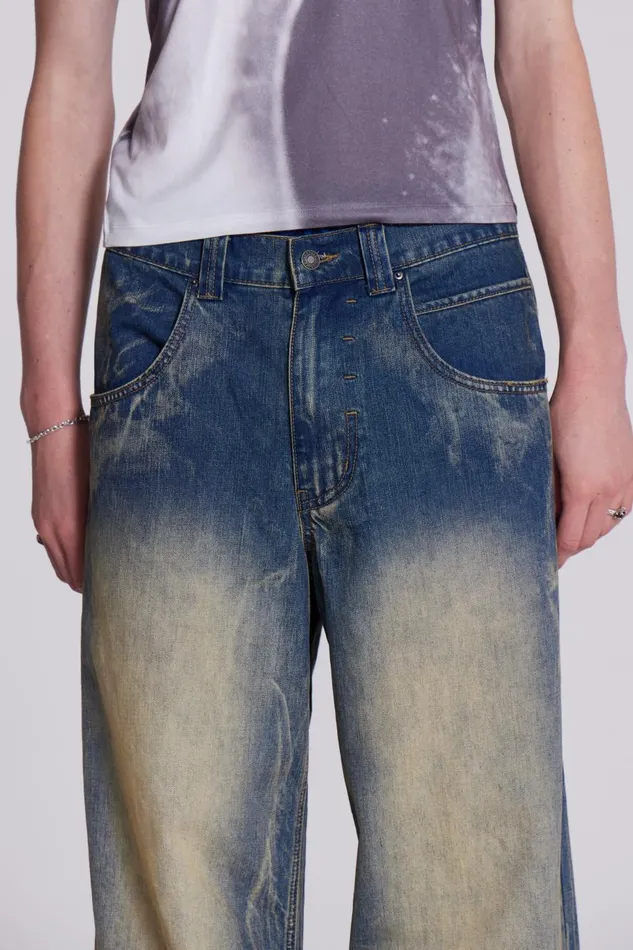 Jaded London Wing Print Low Rise Colossus Jeans Men Colossus Jeans