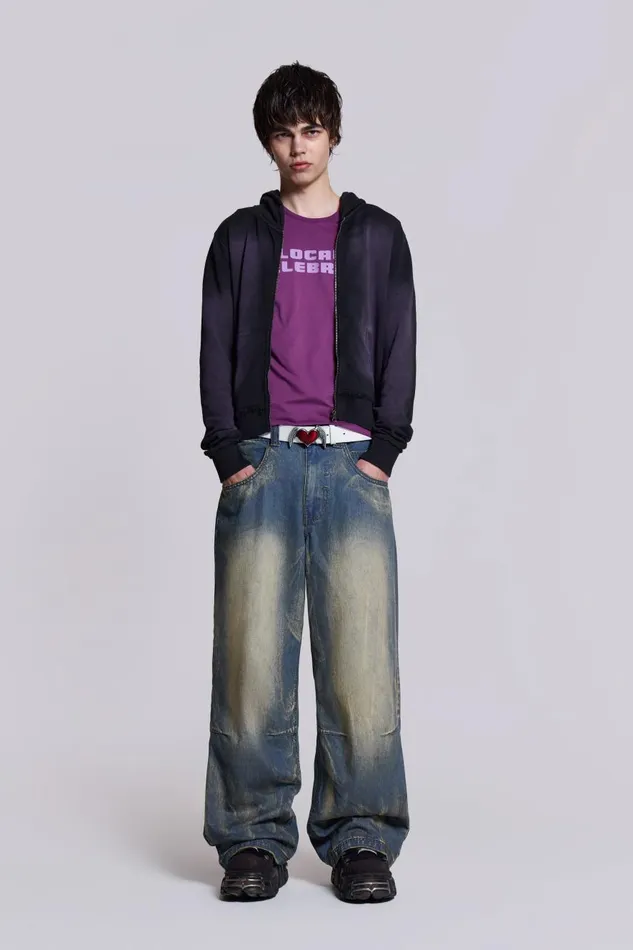 Jaded London Wing Print Low Rise Colossus Jeans Men Colossus Jeans