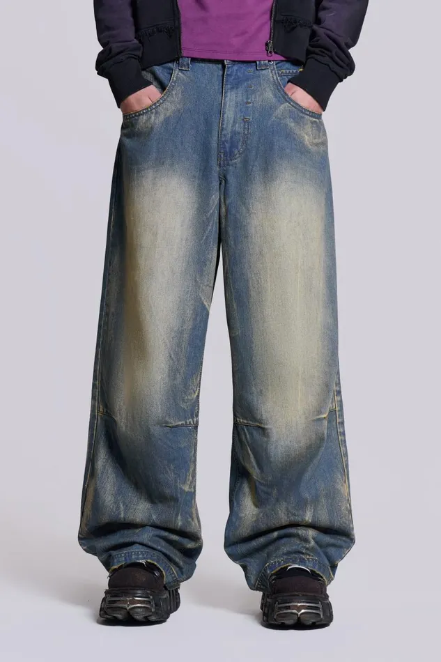 Jaded London Wing Print Low Rise Colossus Jeans Men Colossus Jeans