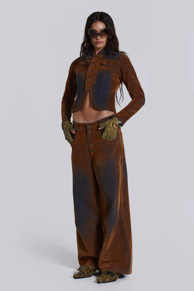 Jaded London Zebe Velvet Touch Jeans Women CoOrds