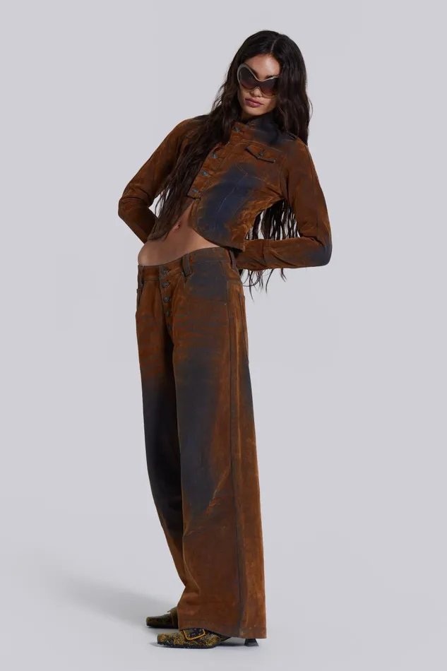 Jaded London Zebe Velvet Touch Jeans Women CoOrds