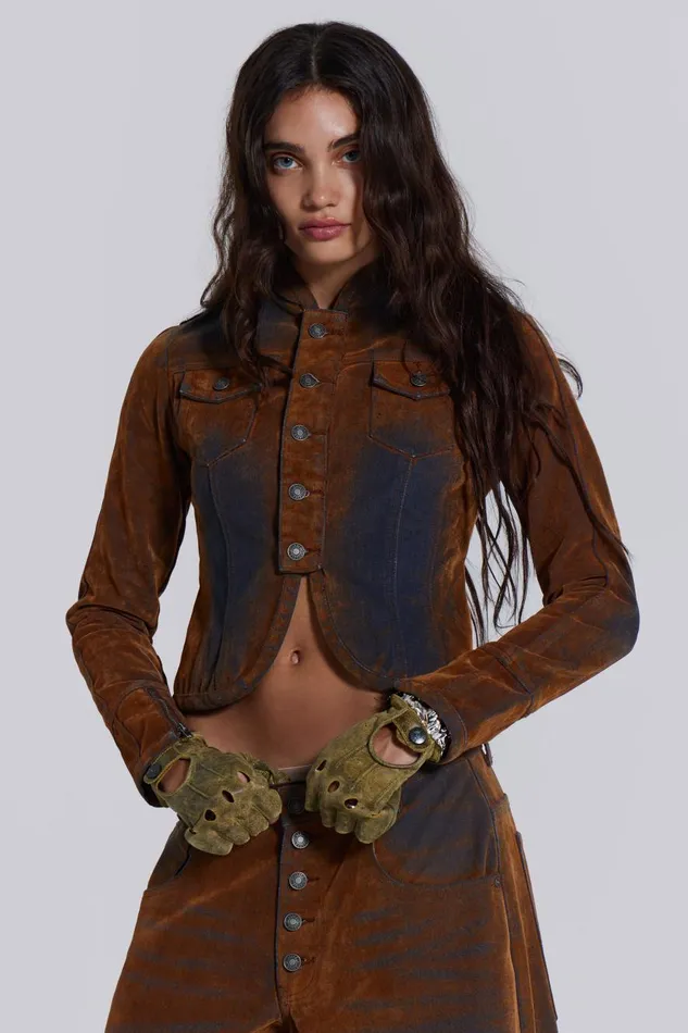 Jaded London Zebe Velvet Touch Jeans Women CoOrds