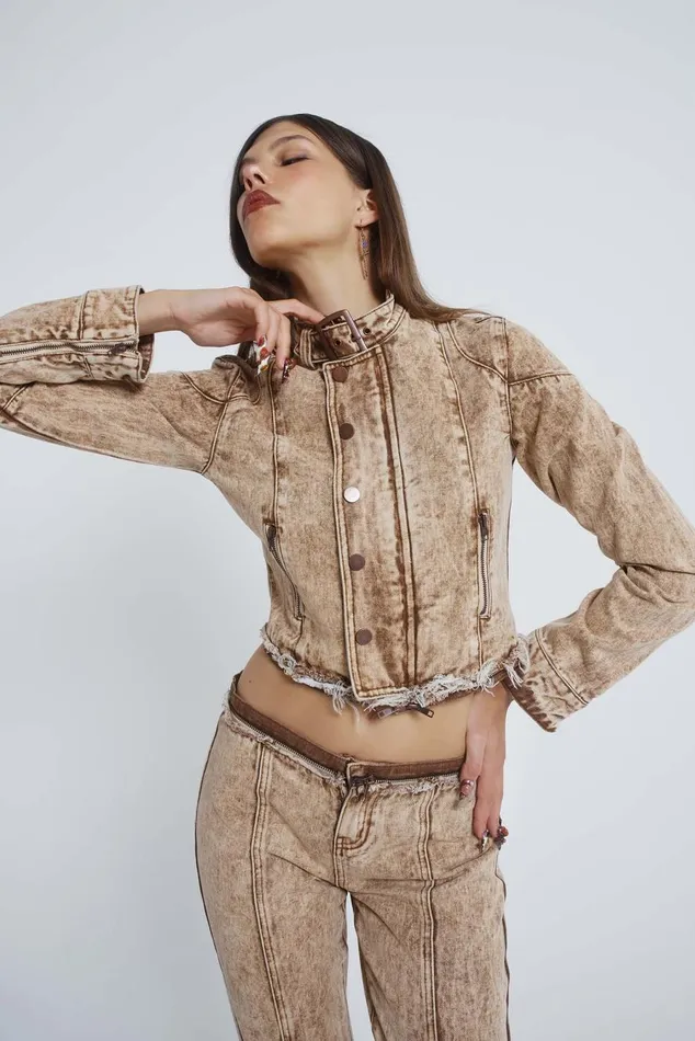 Jaded London Zip Off Denim Jumpsuit Women Denim Jackets