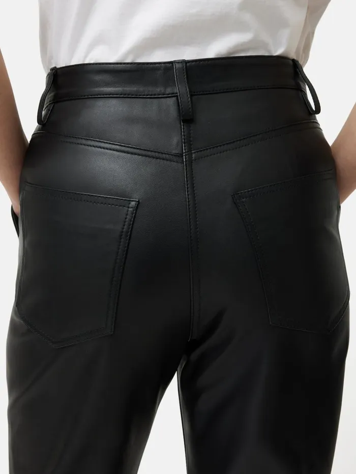 Jigsaw Abby Leather Trouser Black Women Trousers
