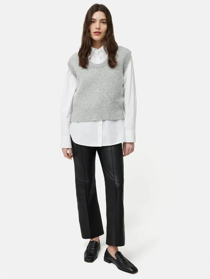 Jigsaw Abby Leather Trouser Black Women Trousers