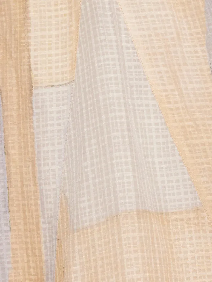 Jigsaw Abstract Silk Linen Gauze Dress Blue Women Dresses and Jumpsuits