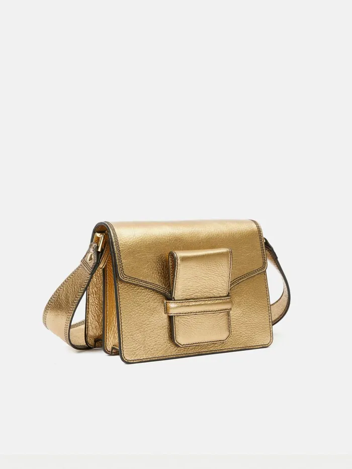 Jigsaw Ada Leather Crossbody Bag Gold Women Bags