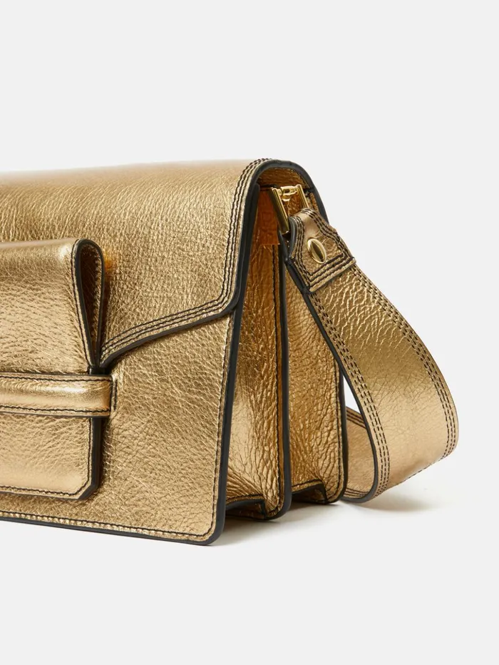 Jigsaw Ada Leather Crossbody Bag Gold Women Bags