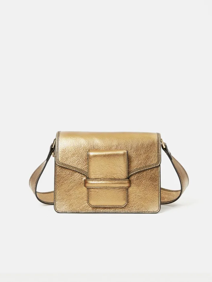 Jigsaw Ada Leather Crossbody Bag Gold Women Leather