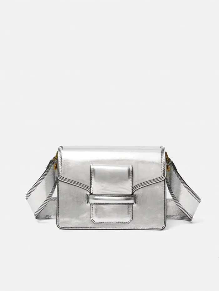 Jigsaw Ada Leather Crossbody Bag Silver Women Bags