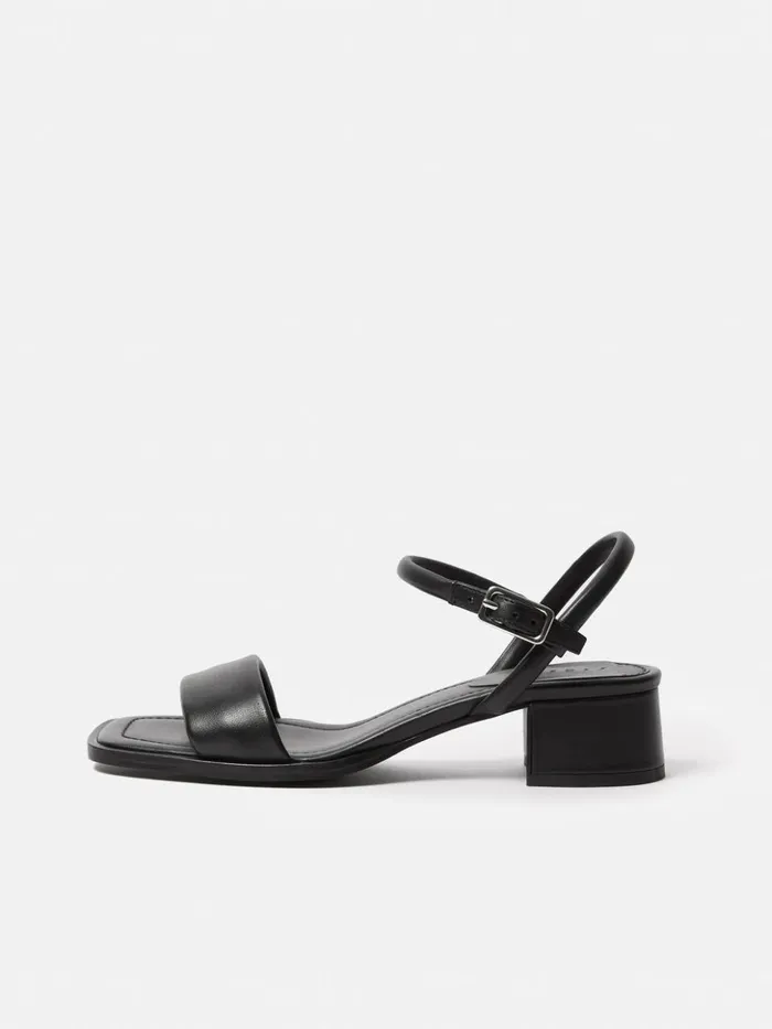 Jigsaw Adel Leather Heeled Sandal Black Women Heels
